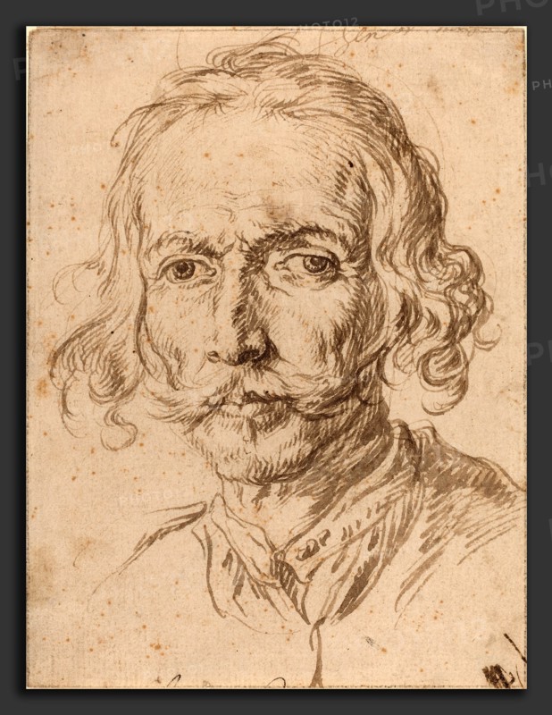 Felipe Gomez de Valencia (Spanish, c. 1634 - 1694), Portrait of a Man, pen and brown ink on laid paper