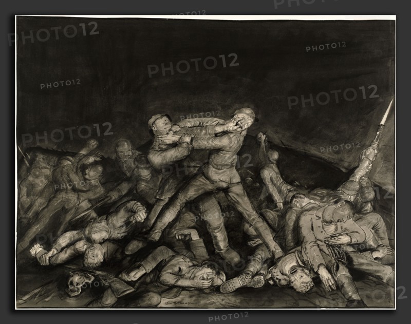 George Bellows, Ghost of Sergeant Pelly, American, 1882 - 1925, 1918, charcoal, gray wash, and graphite with brush and black ink on wove paper