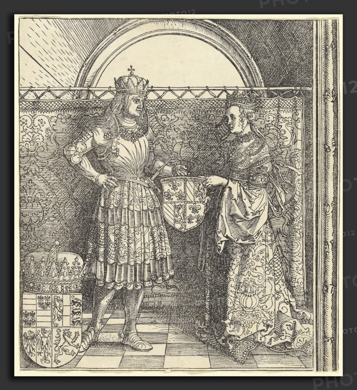 Albrecht DÃ¼rer, The Betrothal of Maximilian with Mary of Burgundy, German, 1471 - 1528, 1511, woodcut