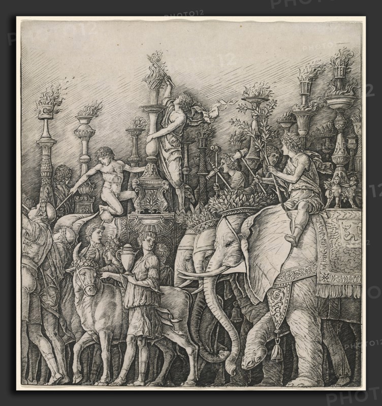 Workshop of Andrea Mantegna or Attributed to Zoan Andrea, The Triumph of Caesar: The Elephants, c. 1485-1490, engraving