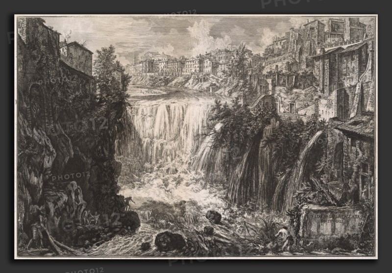 Giovanni Battista Piranesi, Veduta della Cascata di Tivoli, Italian, 1720 - 1778, 1766, etching