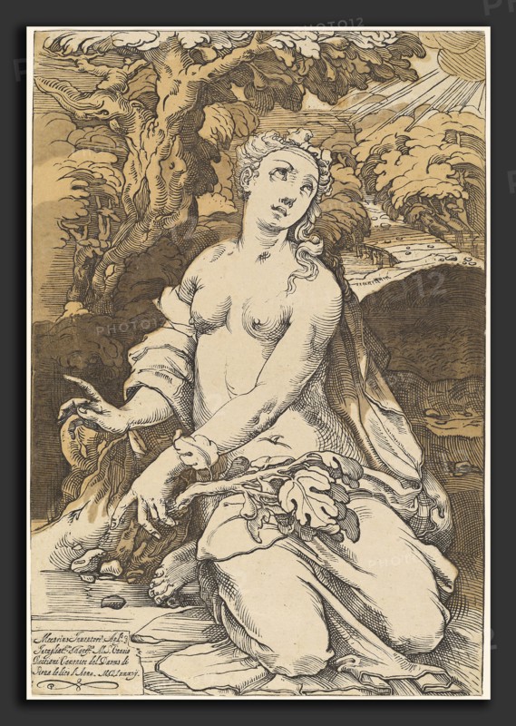 Andrea Andreani after Domenico Beccafumi, Eve, Italian, 1558-1559 - 1629, 1586, chiaroscuro woodcut