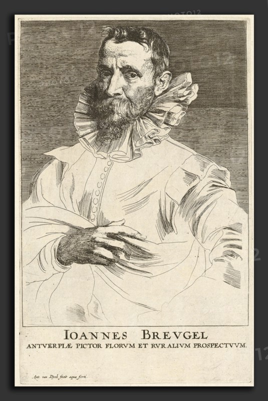 Sir Anthony van Dyck, Jan Bruegel the Elder, Flemish, 1599 - 1641, probably 1626-1641, etching and engraving on laid paper
