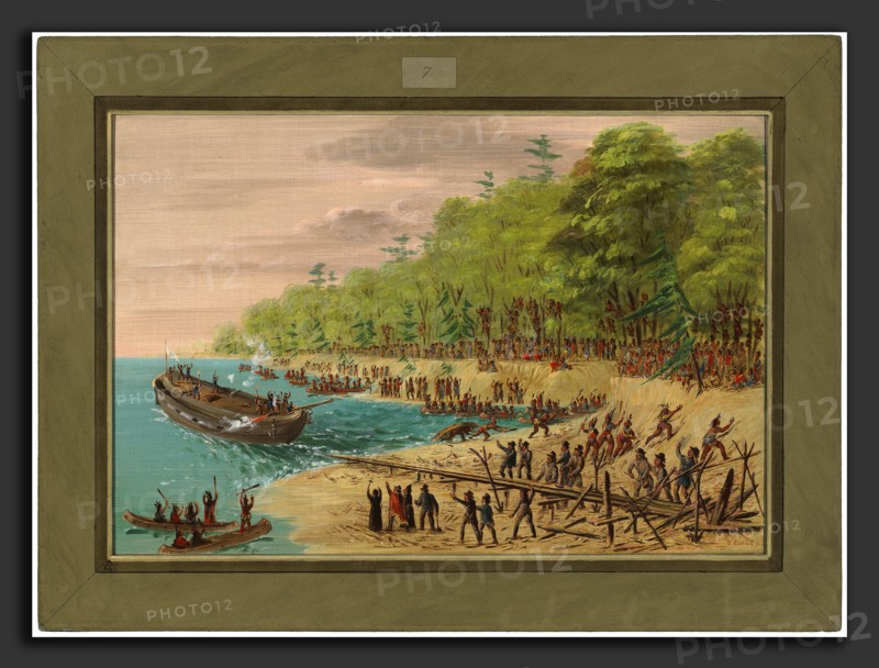 George Catlin, Launching of the Griffin.  July 1679, American, 1796 - 1872, 1847-1848, oil on canvas