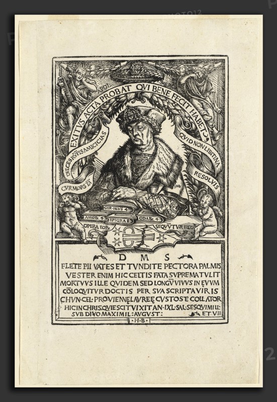 Hans Burgkmair I (German, 1473 - 1531), Conrad Celtis, 1507, woodcut