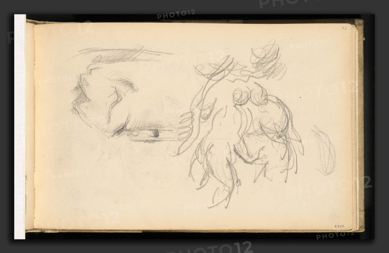 Paul Cézanne, Women Bathers and a Roll of Paper, French, 1839 - 1906, 1882-1885, graphite on wove paper