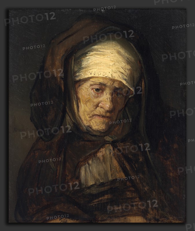 Follower of Rembrandt van Rijn, Head of an Aged Woman, 1655-1660, oil on panel