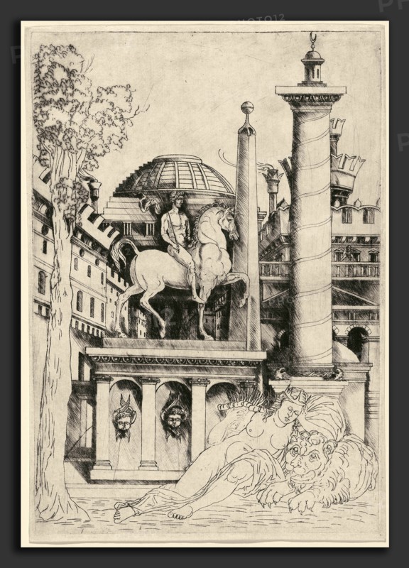 Master of 1515 (Italian, 1483 - 1548), Allegory of Fortitude (?), c. 1515-1520, engraving