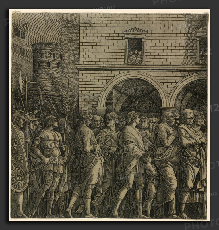 Workshop of Andrea Mantegna, The Triumph of Caesar: The Senators, c. 1485-1490, engraving in black on laid paper