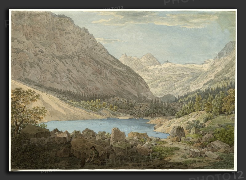 Max Joseph Wagenbauer (German, 1774 - 1829), "The Blue Pool" in the Rein Valley near Garmisch, 1806, pen and gray ink with watercolor over graphite on wove paper