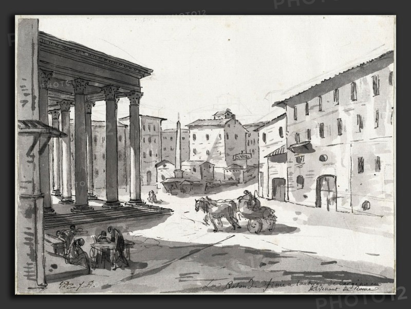 Jacques-Louis David, The Pantheon, French, 1748 - 1825, 1775-80, black ink and gray wash over graphite on laid paper