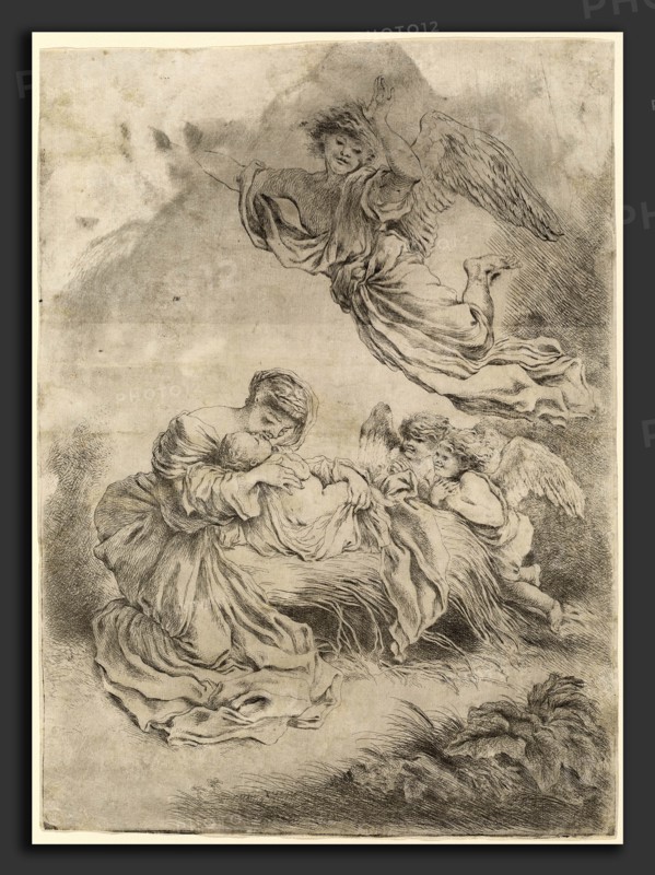 Giovanni Benedetto Castiglione, The Madonna and Child, Italian, 1609 or before - 1664, 1650-1655, etching on laid paper