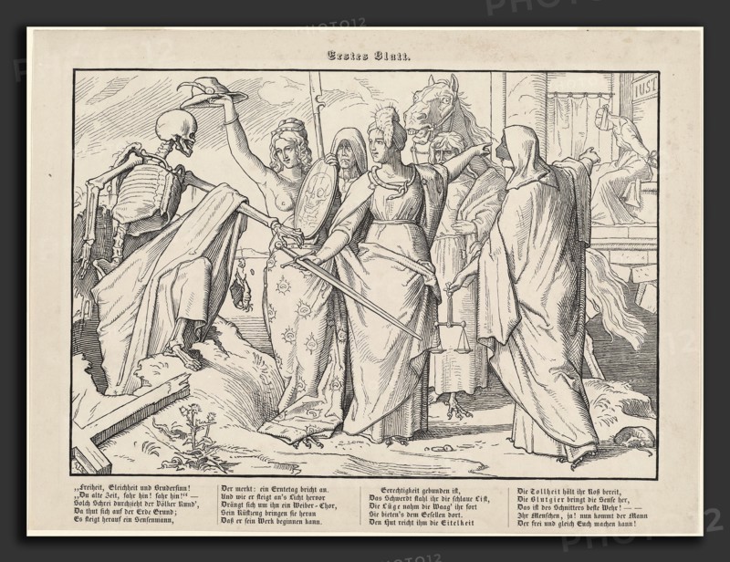 Alfred Rethel, Auch ein Todtentanz I, German, 1816 - 1859, 1849, wood engraving
