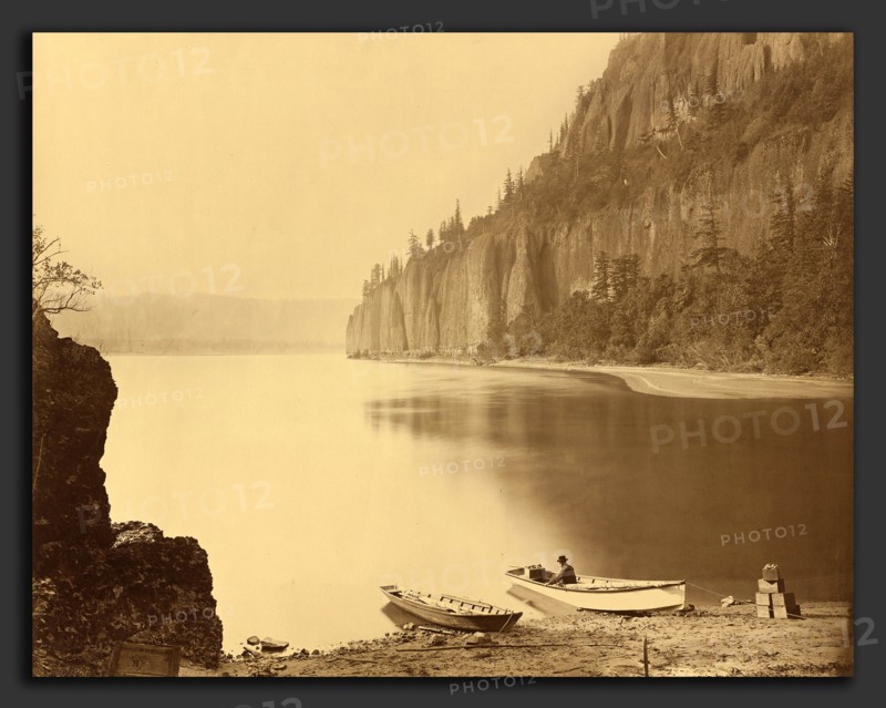 Carleton E. Watkins, Cape Horn, Columbia River, American, 1829 - 1916, 1867, albumen print from collodion negative mounted on paperboard