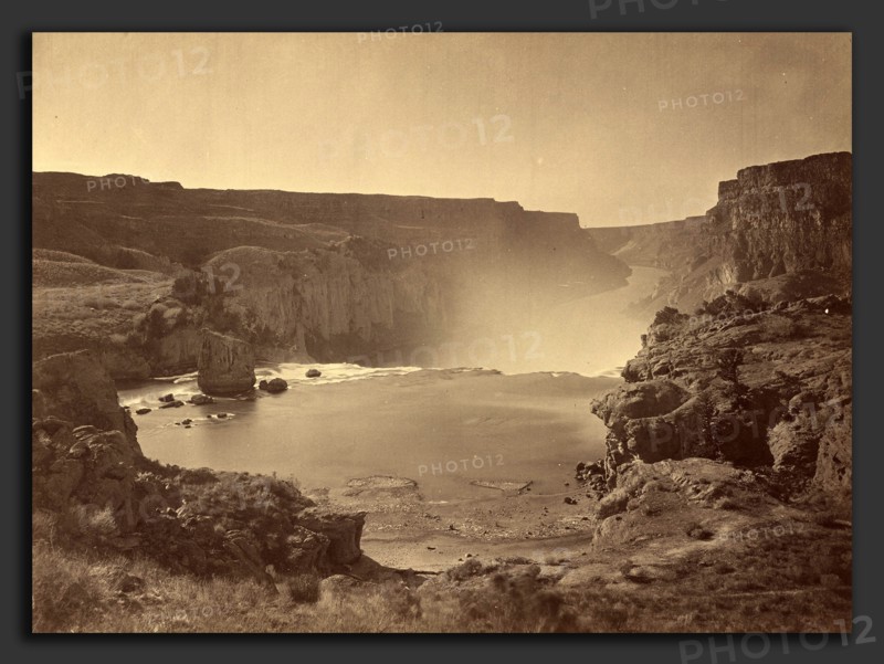 Timothy H. O'Sullivan, Shoshone Falls, Snake River, Idaho, American, born Ireland, 1840 - 1882, 1874, albumen print from collodion negative mounted on paperboard