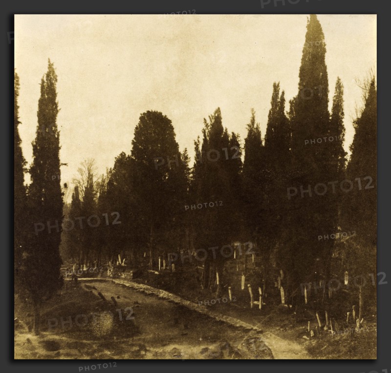 Ernest De Caranza, Turkey: Scutari Cemetery, French, active 1850s, 1852, salted paper print toned with platinum from paper negative