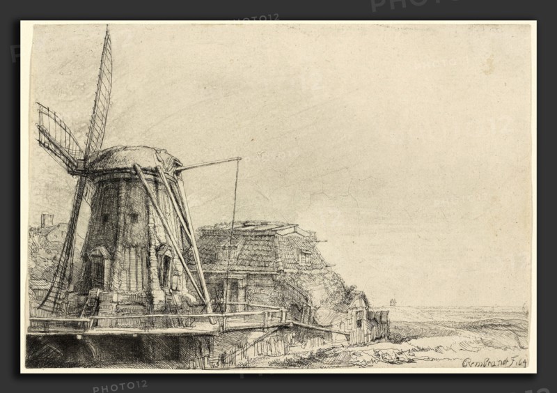 Rembrandt van Rijn, The Windmill, Dutch, 1606 - 1669, 1641, etching