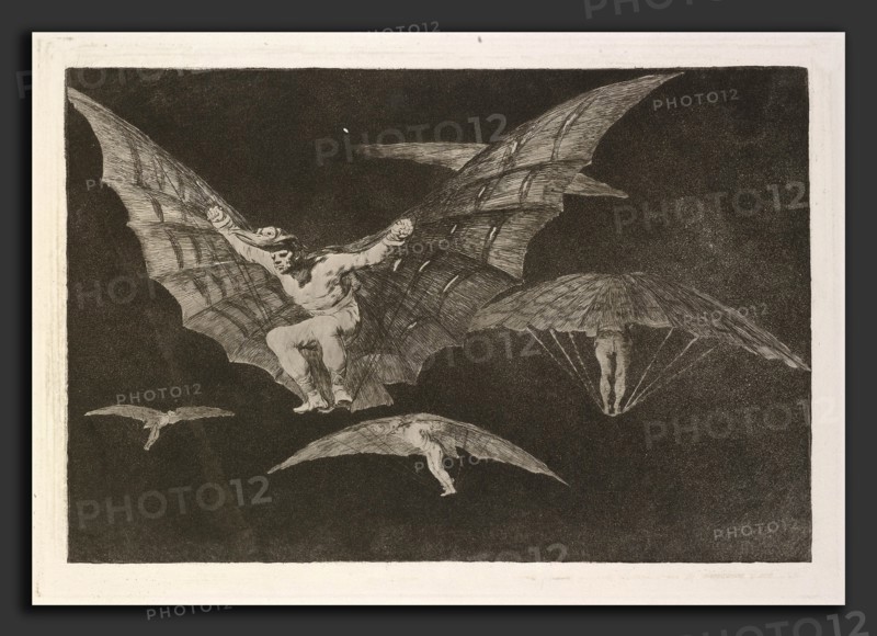 Francisco de Goya, Modo de volar (A Way of Flying), Spanish, 1746 - 1828, published 1864, etching, aquatint, and drypoint