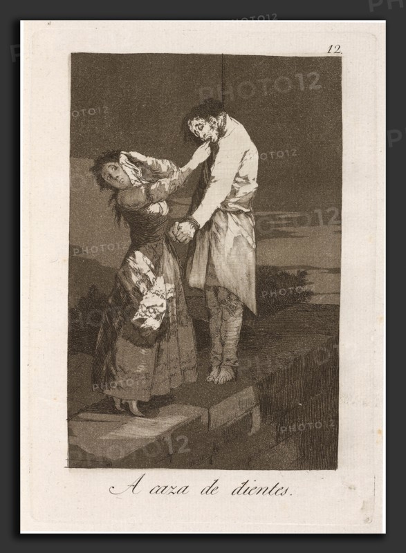 Francisco de Goya, A caza de dientes (Out Hunting for Teeth), Spanish, 1746 - 1828, published 1799, etching, burnished aquatint, and burin