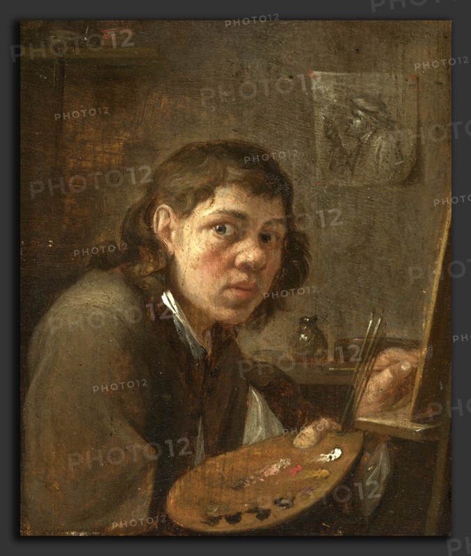 Gillis van Tilborgh the Younger, Self-Portrait in the Studio, Flemish, c. 1625 - c. 1678, c. 1645, oil on panel