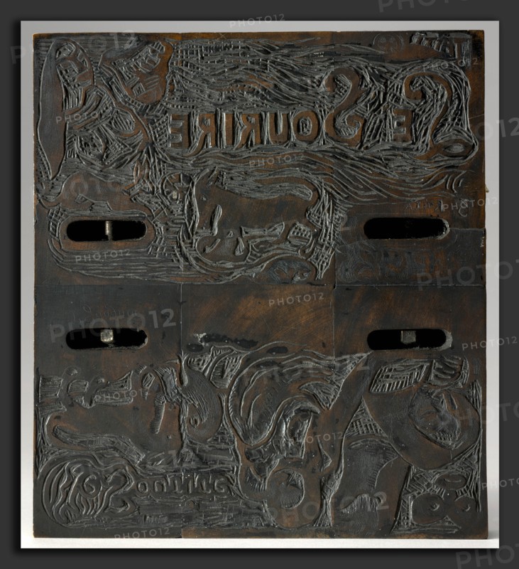 Paul Gauguin, Two Title Pages for "Le Sourire" (Les deux titres du Sourire), French, 1848 - 1903, in or after 1895, woodcut block