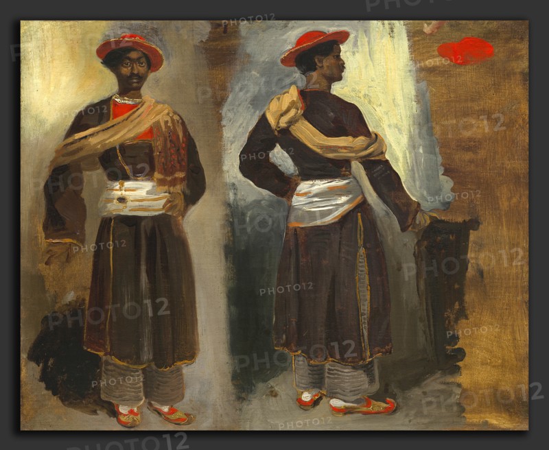 EugÃ¨ne Delacroix (French, 1798 - 1863), Two Studies of a Standing Indian from Calcutta, c. 1823-1824, oil on canvas