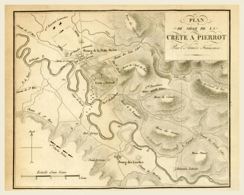 Plan, map the battle of Crete a Pierrot by the French army