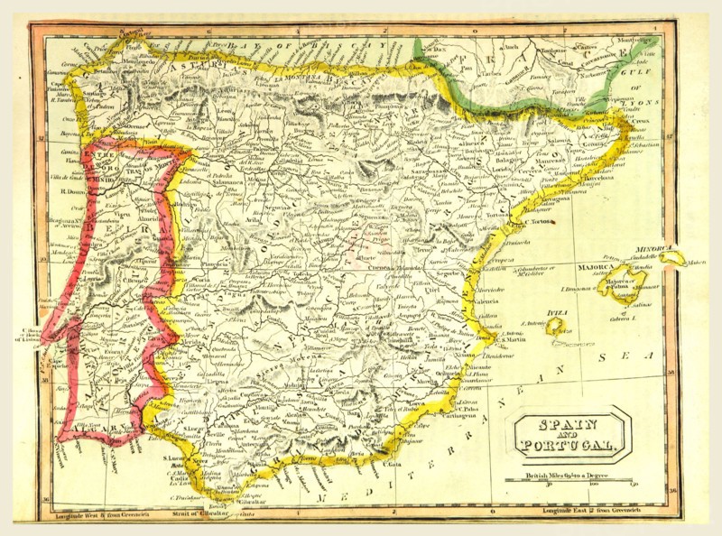 Map of Spain and portugal
