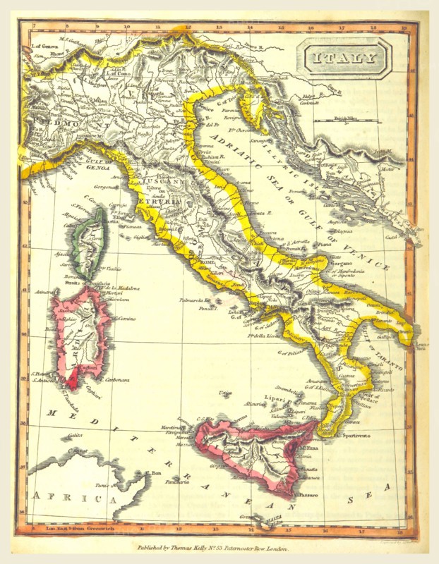 Map of Italy by Thomas Kelly
