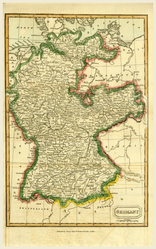 Map of Germany by Thomas Kelly, 1742-1812