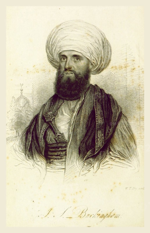 J.S. Buckingham, 19th century engraving, James Silk Buckingham (25 August 1786 â€ì 30 June 1855) was a Cornish author, journalist and traveller