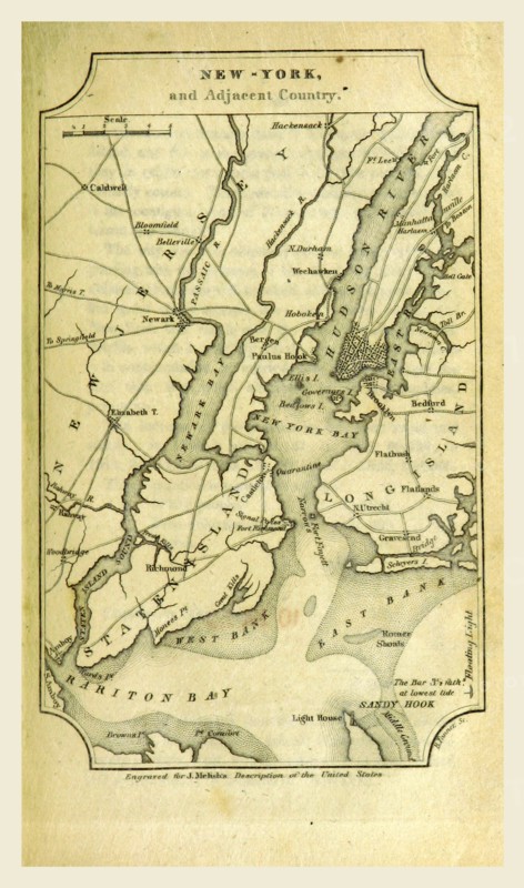 New York, A Geographical Description of the United States with the contiguous British and Spanish Possessions, intended as an accompaniment to Melish's map of these countries, 19th century engraving, US, America
