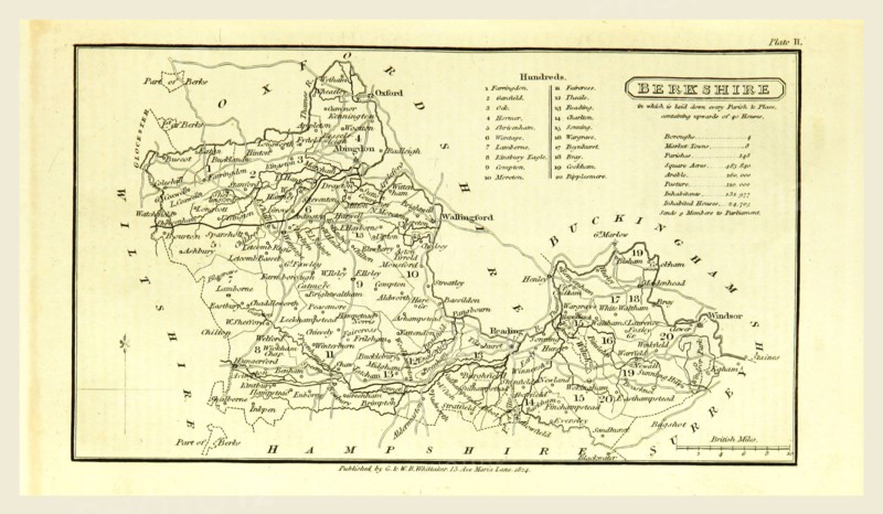 A Topographical Dictionary of the United Kingdom, Berkshire, UK, 19th century engraving
