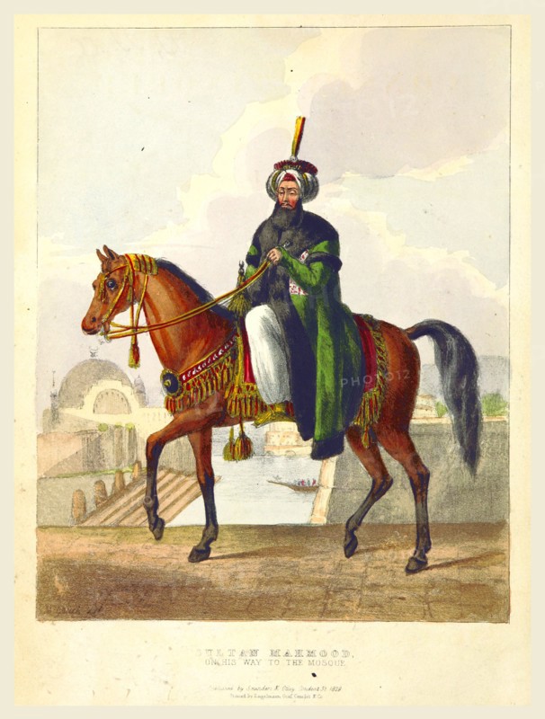 Sultan Mahmood, Constantinople in 1828, in the Turkish Capital and Provinces, Ottoman Empire, 19th century engraving