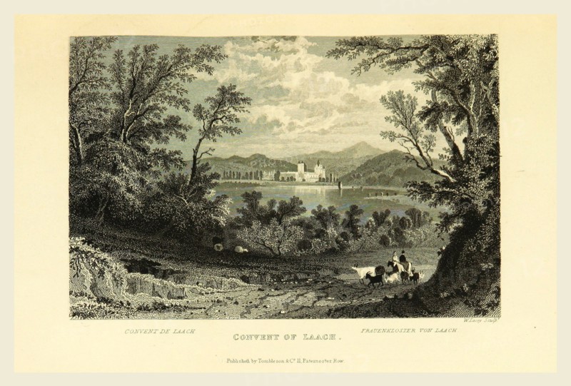 Convent of Laach, Germany, Tombleson's Views of the Rhine, Tombleson's Views of the Rhine, 19th century engraving