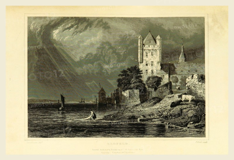 Eldfeld, Germany, Tombleson's Views of the Rhine, Tombleson's Views of the Rhine, 19th century engraving