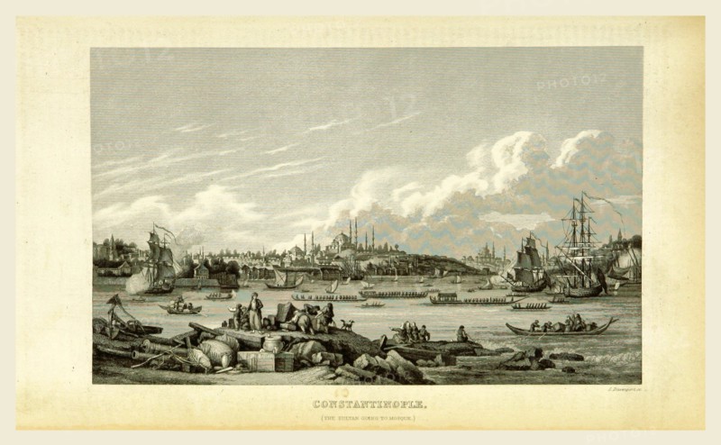Constantinople, Istanbul, 19th century engraving, Turkey