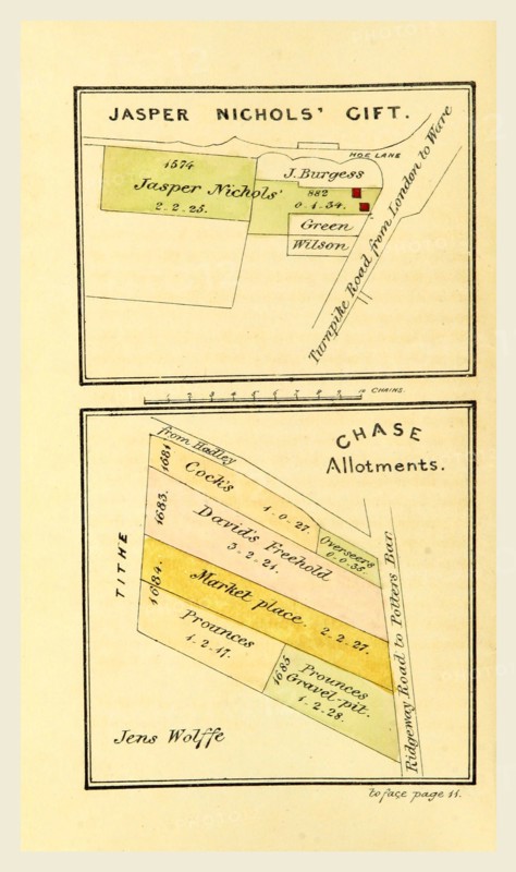 An Account of the several Charities and Estates belonging to the Parish of Enfield, Jasper Nichol's gift, 19th century engraving