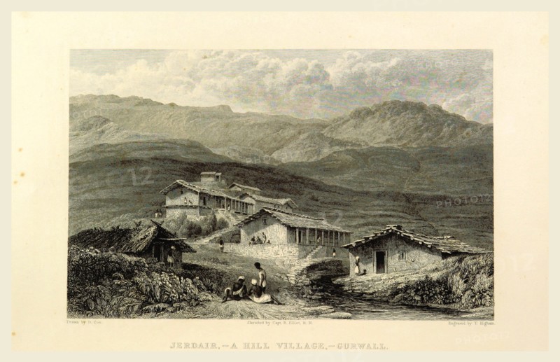 Jerdair, Gurwall, Views in India, drawn by Prout, Stanfield, Cattermole, Purser, Cox, Austen, &c. from original sketches by Commander R. Elliott