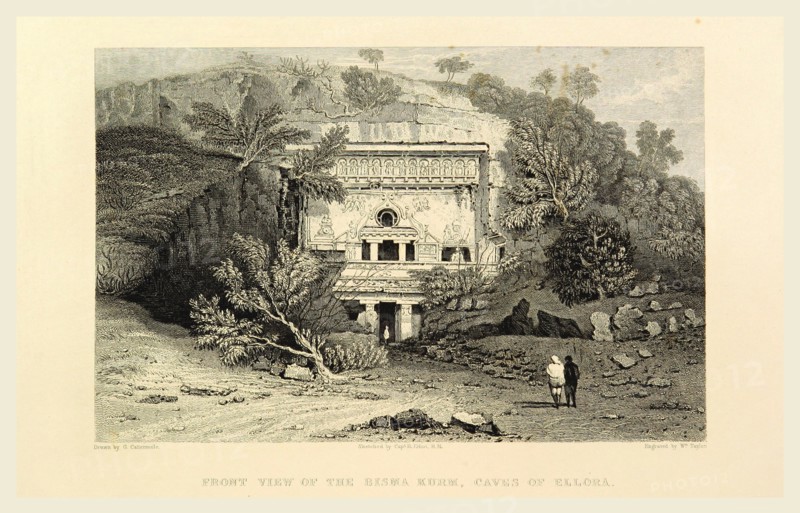 Bisma Kurm, caves of Ellora, Views in India, China, and on the Shores of the Red Sea, drawn by Prout, Stanfield, Cattermole, Purser, Cox, Austen, &c. from original sketches by Commander R. Elliott