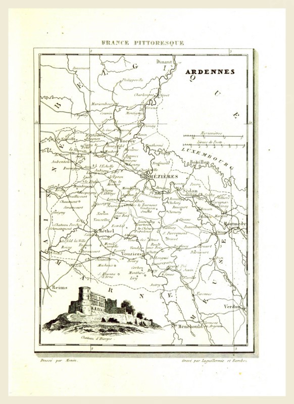 France pittoresque, Ardennes, 19th century engraving