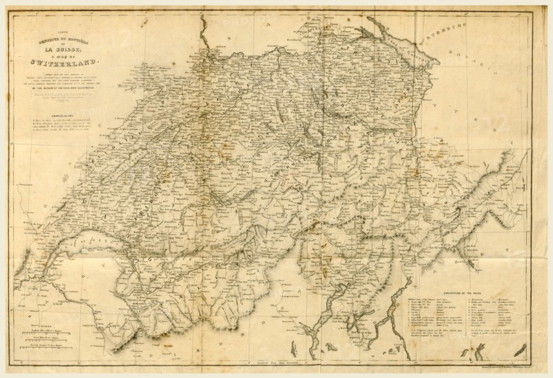 Switzerland and the Alps, 19th century engraving