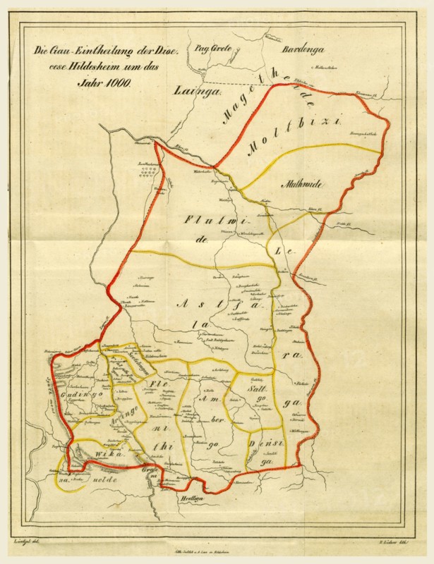 Map Hildesheim around the year 1000