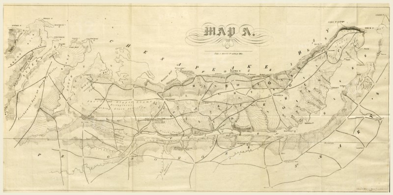 Report on the new map of Maryland, 1836, 19th century engraving, US, America