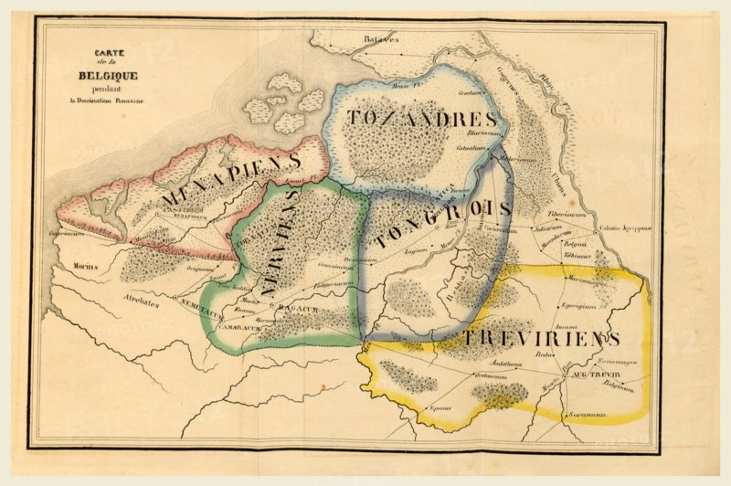 Map of Belgium, Voyage dans la Russie meridionale et la Crimee, en 1837, 19th century engraving