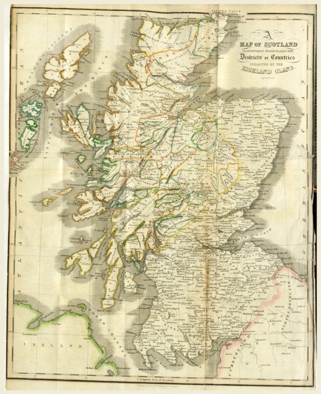 A History of the Highlands and of the Highland Clans, Map of Scotland, 19th century engraving