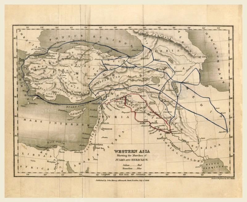 The History of the Decline and Fall of the Roman Empire, Western Asia, 19th century engraving