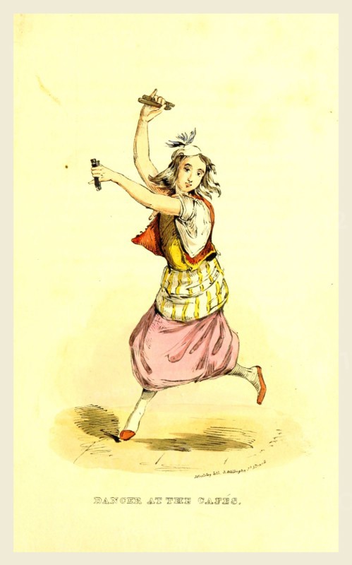 Dancer, Damascus and Palmyra, a journey to the East. With a sketch of the state and prospects of Syria under Ibrahim Pasha. With illustration by W. M. Thackeray, 19th century engraving
