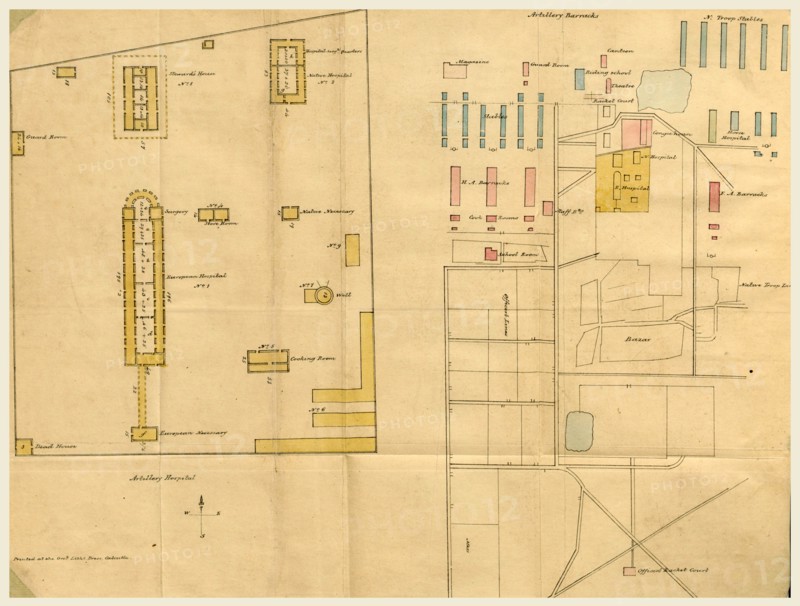 On the topography of Meerutt, and the principal diseases which prevailed in the 1st brigade of Horse Artillery at that place, 19th century drawing