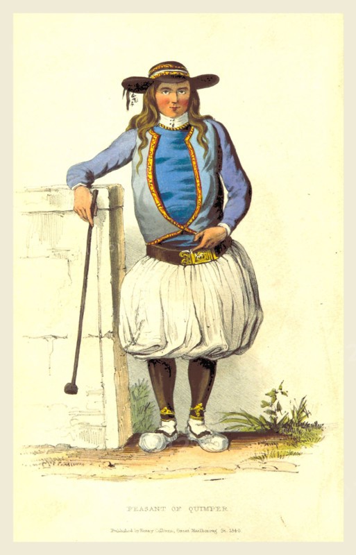 Quimper peasant, A Summer in Brittany, 19th century engraving